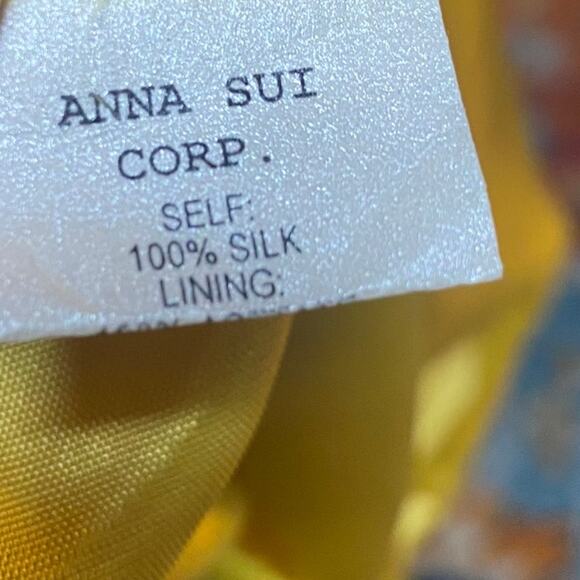 Anna Sui Yellow Floral Mini Dress